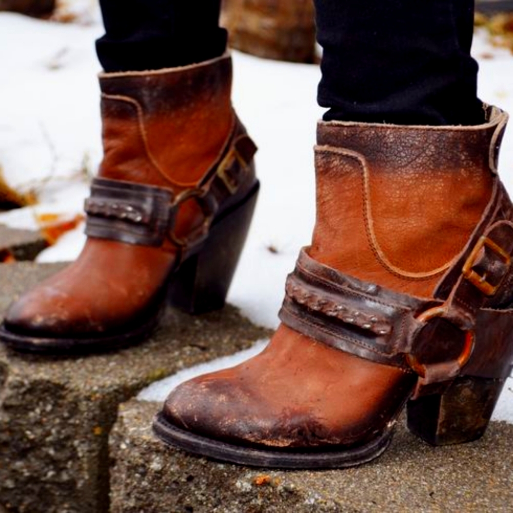 Freebird By Steven El Paso Rust Red Harness Bootie